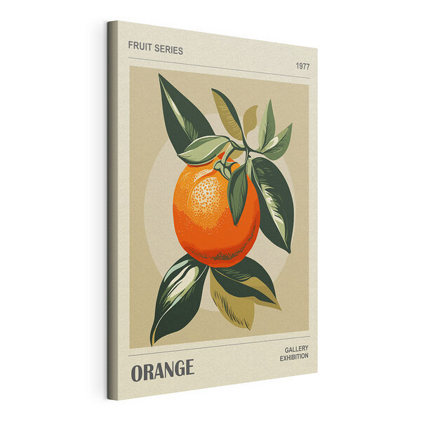 Tableaux Fruit orange avec des feuilles d'un vert éclatant