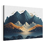 Tableaux Chaîne de montagnes avec arbres et nuages