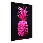 Tableaux Ananas rose vif sur fond noir