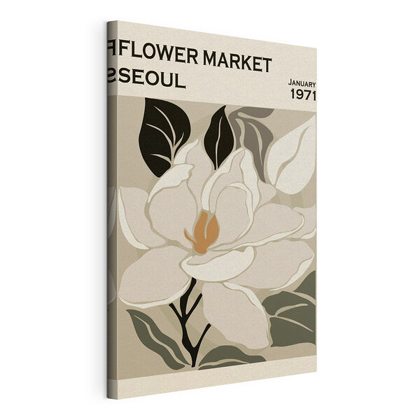 Fleur blanche avec des feuilles noires Tableaux Fleur blanche avec des feuilles noires