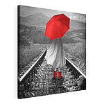 Tableaux Personne tenant un parapluie rouge
