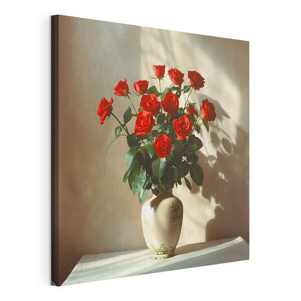 Tableaux Bouquet vibrant de roses rouges