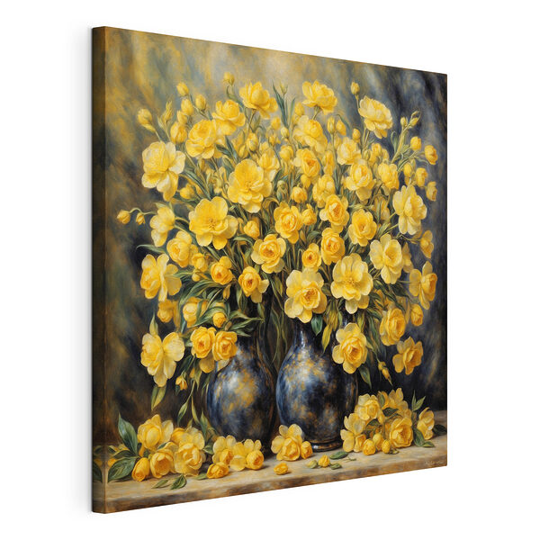 Des fleurs d'un jaune éclatant dans d'élégants vases Tableaux Des fleurs d'un jaune éclatant dans d'élégants vases