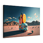 Tableaux Camionnette avec des fruits sur le toit