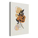 Tableaux Feuilles noires sur fond brun et blanc