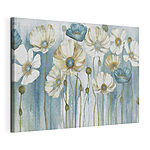 Tableaux Fleurs sauvages abstraites dans les tons bleus