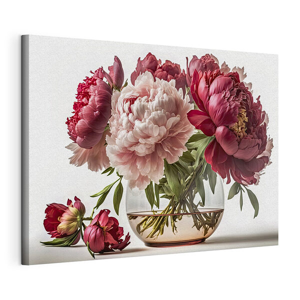 Tableaux Pivoines vibrantes dans un vase en verre