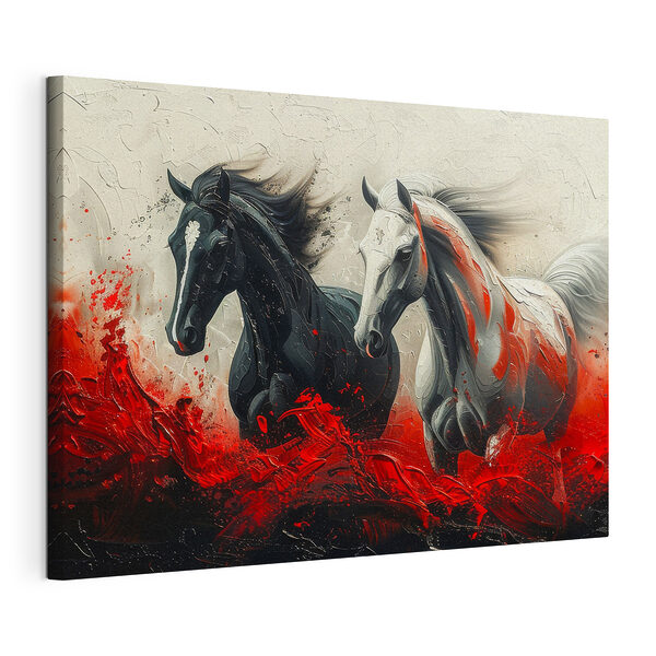 Des chevaux galopant à travers des couleurs vibrantes Tableaux Des chevaux galopant à travers des couleurs vibrantes