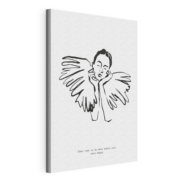 Tableaux Dessin en noir et blanc d'un visage d'homme