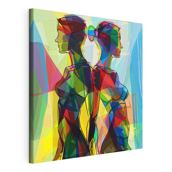 Tableaux Dessin coloré d'une tête de femme