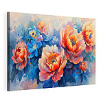 Tableaux Des fleurs vibrantes dans des tons d'aquarelle