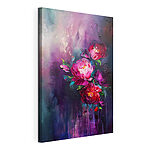 Tableaux Fleurs éclatantes sur fond abstrait