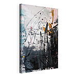 Tableaux Peinture noire et orange sur une surface blanche