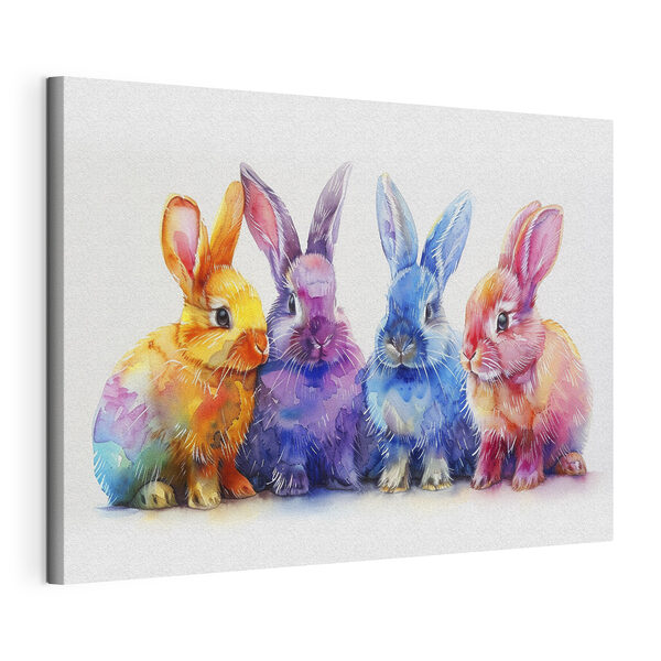Groupe de lapins colorés Tableaux Groupe de lapins colorés