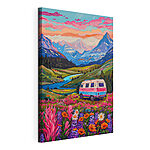 Tableaux Van dans un paysage de montagne vibrant d'authenticité
