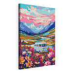 Tableaux Camionnette dans un champ de fleurs