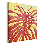 Tableaux Feuille rouge sur fond jaune