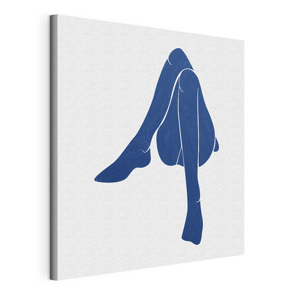 Dessin bleu des jambes d'une femme Tableaux Dessin bleu des jambes d'une femme