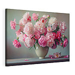 Tableaux Vase rempli de fleurs roses