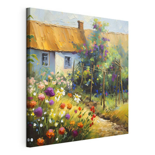 Tableaux Un jardin de cottage fleurit au soleil