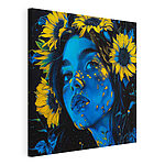 Tableaux Femme avec des tournesols dans les cheveux