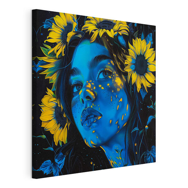 Femme avec des tournesols dans les cheveux Tableaux Femme avec des tournesols dans les cheveux