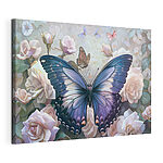 Tableaux Papillons dansant parmi des fleurs pastel