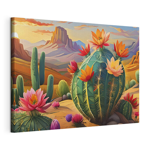 Fleurs du désert sous un soleil couchant éclatant Tableaux Fleurs du désert sous un soleil couchant éclatant