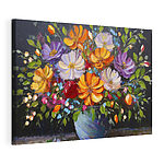 Tableaux Fleurs colorées dans un vase turquoise