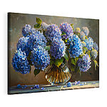 Tableaux Hortensias vibrants dans un vase orné