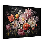 Tableaux Des fleurs aux couleurs vives sur un fond sombre