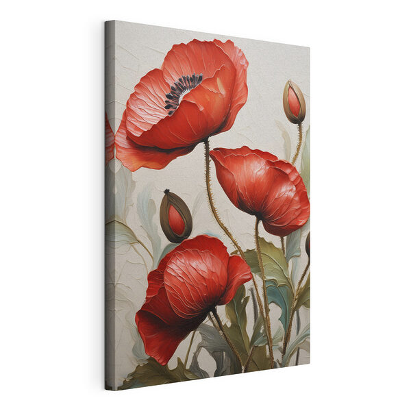 Tableaux Fleurs d'un rouge éclatant et d'une grande élégance