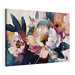 Tableaux Pièce d'art floral abstrait vibrant