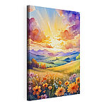 Tableaux Lever de soleil sur un paysage floral vibrant