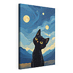 Tableaux Chat noir aux yeux jaunes