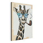 Tableaux Girafe portant des lunettes de soleil et fumant la pipe