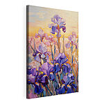 Tableaux Les iris violets brillent au lever du soleil