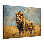 Tableaux Un lion majestueux se tient dans la savane