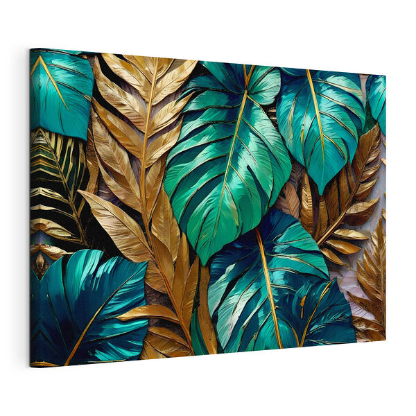 Tableaux Motif de feuilles tropicales avec contraste