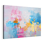 Tableaux Peinture de carrés roses, bleus et blancs