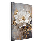 Tableaux Fleur blanche avec des feuilles brunes