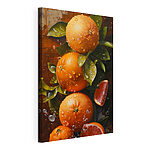 Tableaux Groupe d'oranges avec feuilles et tranches d'orange