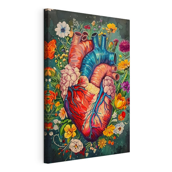 Coeur coloré avec des fleurs Tableaux Coeur coloré avec des fleurs