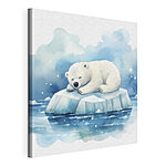 Tableaux Ours polaire couché sur un iceberg dans l'eau