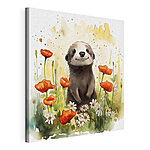 Tableaux Aquarelle d'un animal dans un champ de fleurs