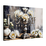 Tableaux Des compositions florales élégantes et la douce lueur des bougies