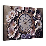 Tableaux Horloge entourée de fleurs