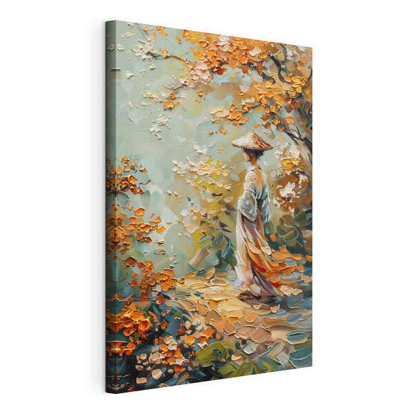 Peinture d'une femme marchant dans un parc Tableaux Peinture d'une femme marchant dans un parc