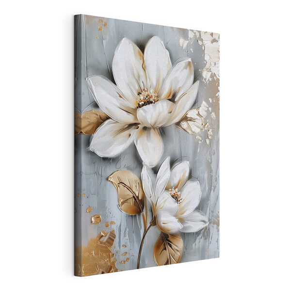 Tableaux Peinture de fleurs sur une surface grise