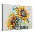 Tableaux Peinture de tournesols sur fond blanc